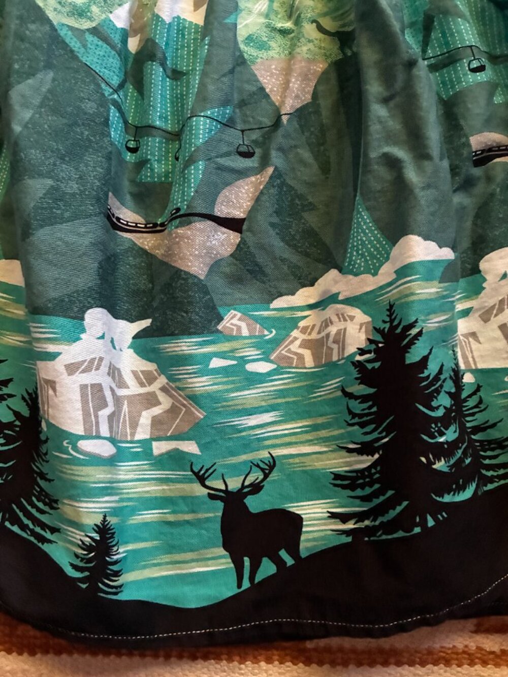 Vintage Style Pleated Alaska Winter Scene Skirt XL Retro Holiday 50s 60s travel - Picture 8 of 12